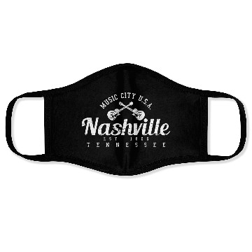 Discover Nashville Tennessee Usa Music City Country Music V Face Masks