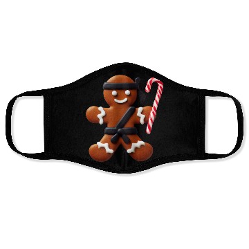 Discover Funny Ninja Gingerbread Man Cookie Candy Cane Face Masks