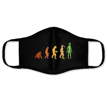 Discover Alien Funny Human Evolution Growth Theory Retro Face Masks