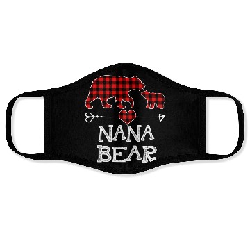 Discover Nana Bear Pajama Red Plaid Buffalo Family Face Masks