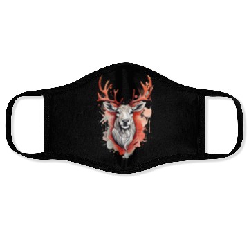 Discover Reindeer Sublime Antler Silhouette Top Face Masks