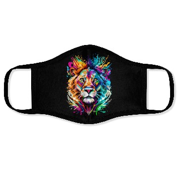 Discover Lion Head Colourful - Cute Lion - Zodiac Sign Leo Face Masks