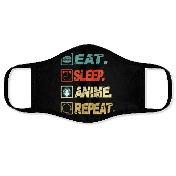 Discover Eat Sleep Anime Repeat Ramen Kawaii Japanese Manga Face Masks