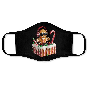 Discover Gingerbread DJ Booth Christmas Holiday Candy Cane Face Masks