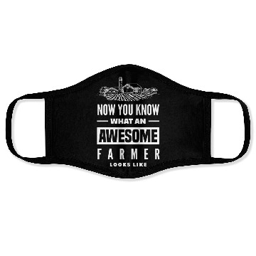 Discover Awesome Farmer Funny Farmer Gift Face Masks