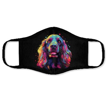 Discover Watercolor Colorful Cocker Spaniel Face Masks