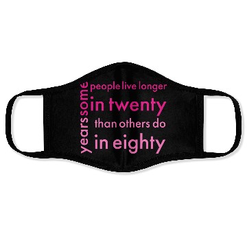 Discover doctor who quotes ,some people live longer in twen Face Masks