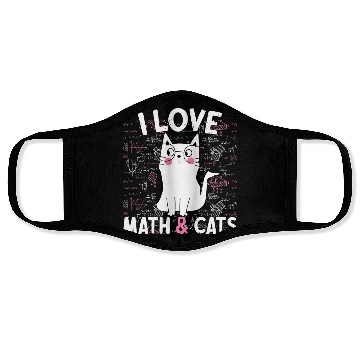 Discover I Love Math and Cats Feline Lover Face Masks