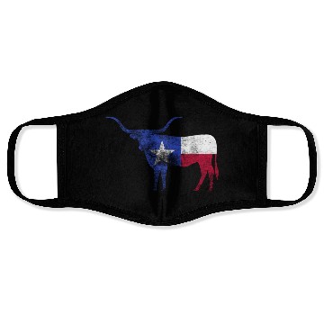 Discover Texas Flag Texas Flag Longhorn Bull Tx Face Masks