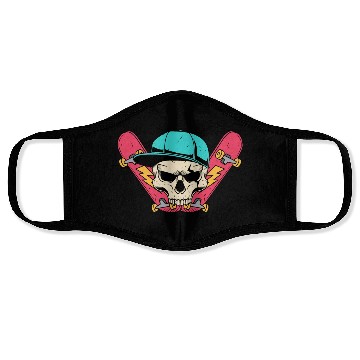 Discover Skull Skater Freestyle Skateboarder Skateboarding Face Masks