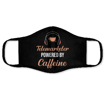 Discover Telemarketer Powered By Caffeine Call Center Face Masks