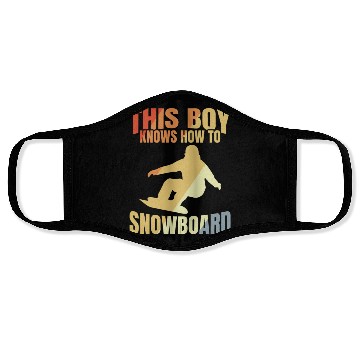 Discover Funny Snowboarding Boy Face Masks