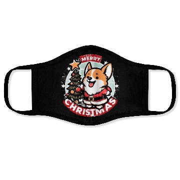 Discover Retro Christmas Corgi Gifts For Dog Lovers Face Masks