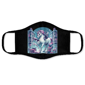 Discover Unicorn Librarian in Enchanted Library Face Masks