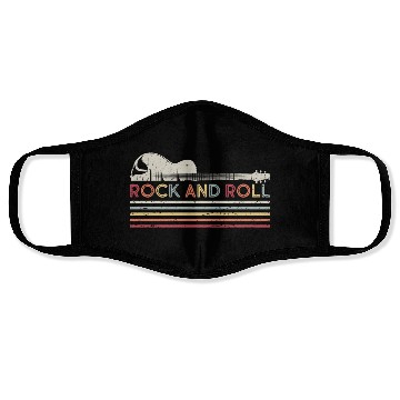 Discover Rock And Roll Vintage Guitar Face Masks