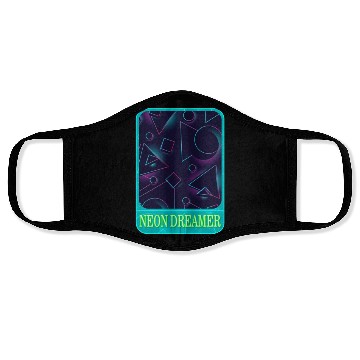 Discover Geometric Face Masks, Neon Dreamer Face Masks, Gift For Math