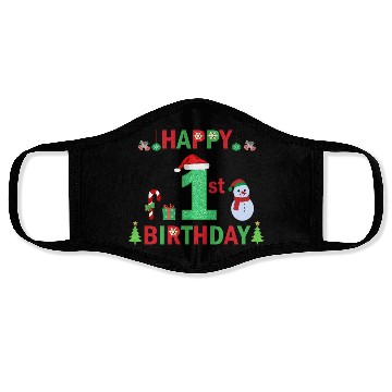 Discover First Birthday On Christmas Baby Bodysuits Face Masks