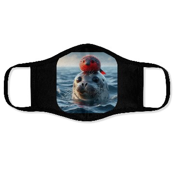 Discover Seal and pufferfish friends from the ocean Face Masks