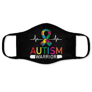 Discover Autism Warrior Autistic Ninja Spectrum Asperger Face Masks