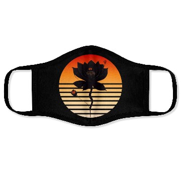 Discover Black rose with sunset colors Face Masks