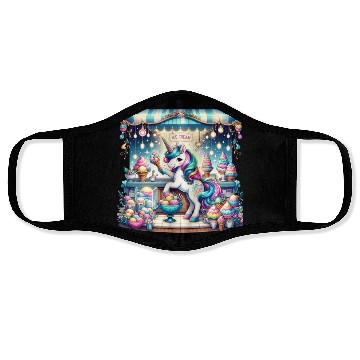 Discover Unicorn Ice Cream Vendor Face Masks