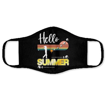 Discover Hello SUMMER Retro Summer Vacation Golf Lover Gift Face Masks