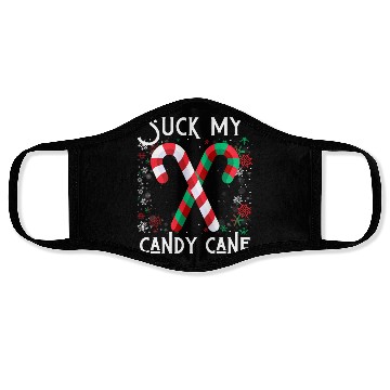 Discover Suck My Candy Cane Ugly Christmas Sweater Face Masks