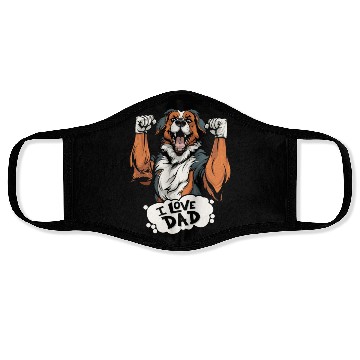 Discover Australian Shepherd Aussie Dog I Love Dad Face Masks