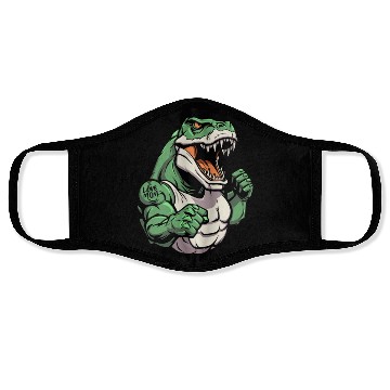 Discover T Rex Dinosaur I Love Mom Face Masks