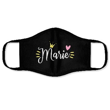 Discover Marie Name Crown Face Masks
