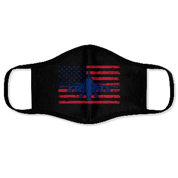 Discover US Flag Airplane Patriotic American Pilot Face Masks