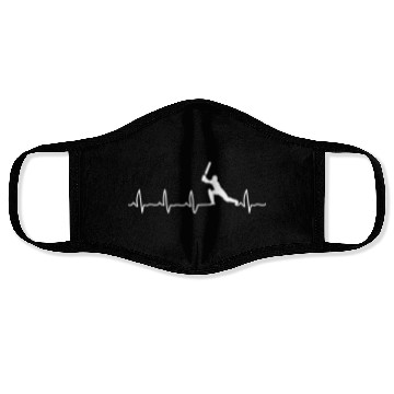 Discover Cricket Player Cricket Heartbeat Cricket Player Face Masks