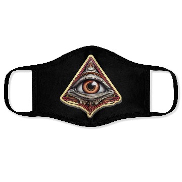 Discover Illuminati one eye symbol of freedom world society Face Masks