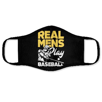 Discover Real Mens Play Baseball Funny Baseball Gift Face Masks