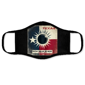 Discover Texas Total solar eclipse 2024 Face Masks