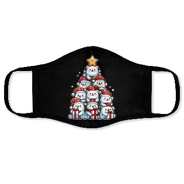 Discover Polar Bear Christmas Tree Merry Christmas Face Masks