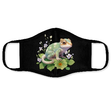 Discover Cute Chameleon for Lizard Pet Lover Face Masks