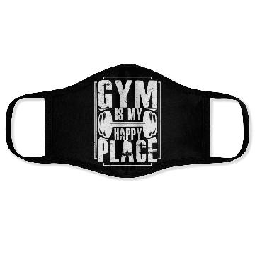 Discover Gym is my happy place Face Masks