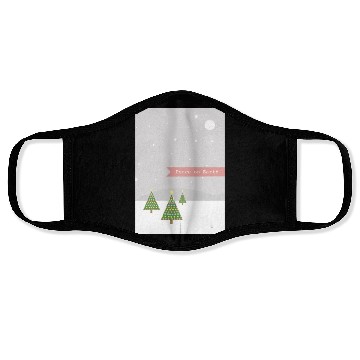 Discover Peace On Earth Christmas Trees Falling Snow Winter Face Masks