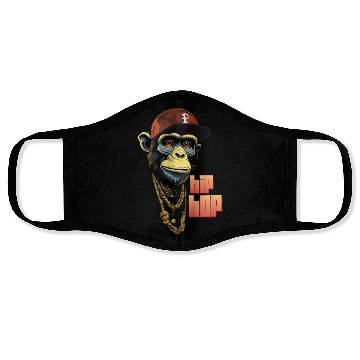 Discover Hip hop monkey with rapper hat Face Masks