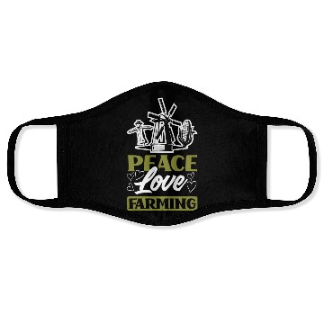 Discover Peace Love Farming Funny Farmer Gift Face Masks