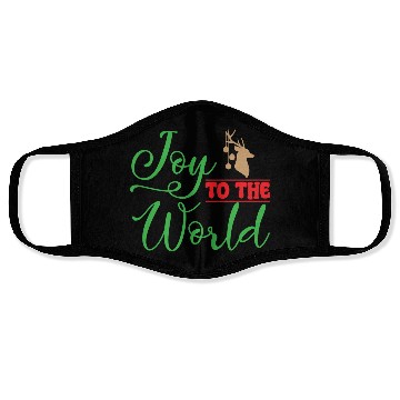 Discover Joy to the world, Christmas design Face Masks