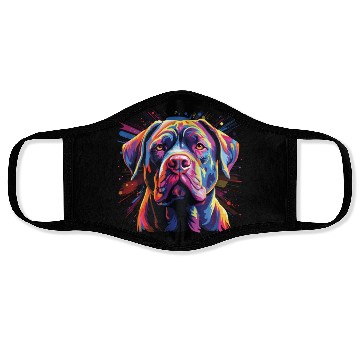 Discover Watercolor Colorful Cane Corso Face Masks