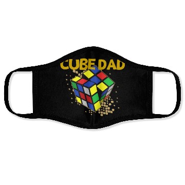 Discover Cube Dad Funny Men Speed Cubing Face Masks
