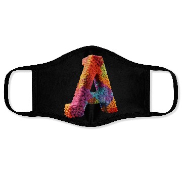Discover realistic knitted letter "A" Face Masks