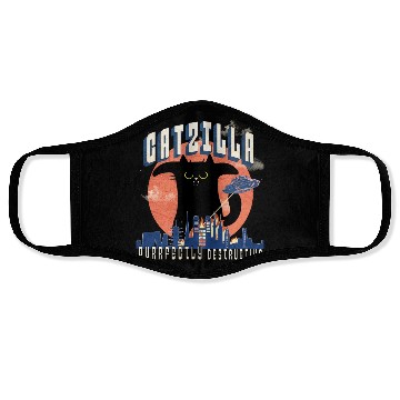 Discover Catzilla king of cats,movie parody Face Masks