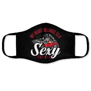 Discover My Heart Belongs To A Sexy Farmer Fun Farmer Gift Face Masks