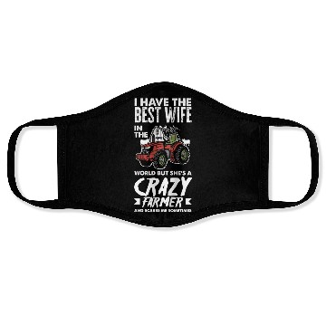 Discover Crazy Farmer Wife Husband Funny Farmer Gift Face Masks