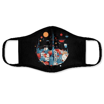 Discover Abstract city Face Masks