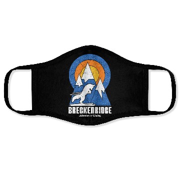 Discover Retro Breckenridge Ski White Fox Face Masks